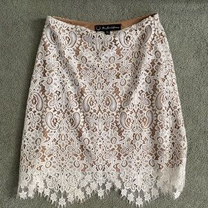 For Love And Lemons White Lace Asymmetrical Skirt